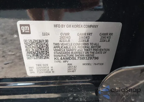 2025 Buick Encore Gx Sport Touring Fwd z USA, uszkodzony, nr VIN KL4AMDSL7SB129796